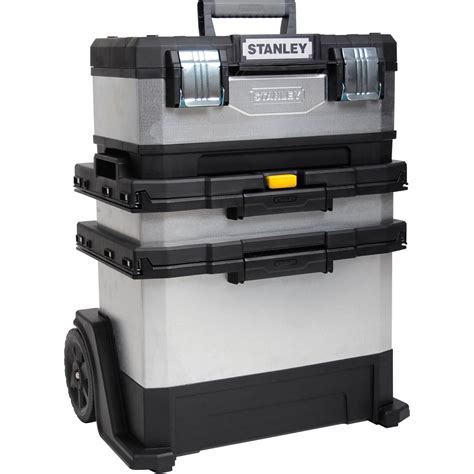 stanley metal rolling tool box stack|stanley stackable tool box.